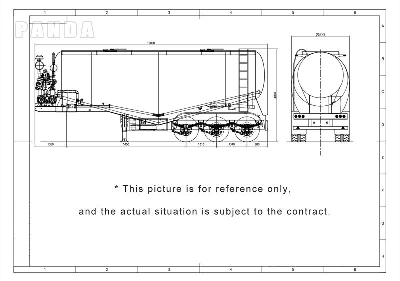 50 ton cement bulk trailer drawing