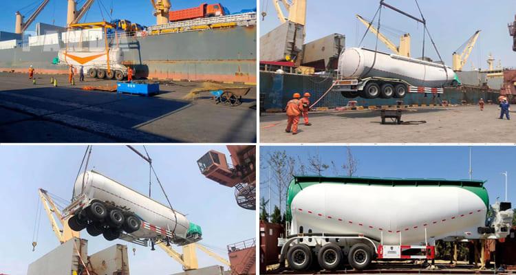 Sea transportation of pneumatic trailer